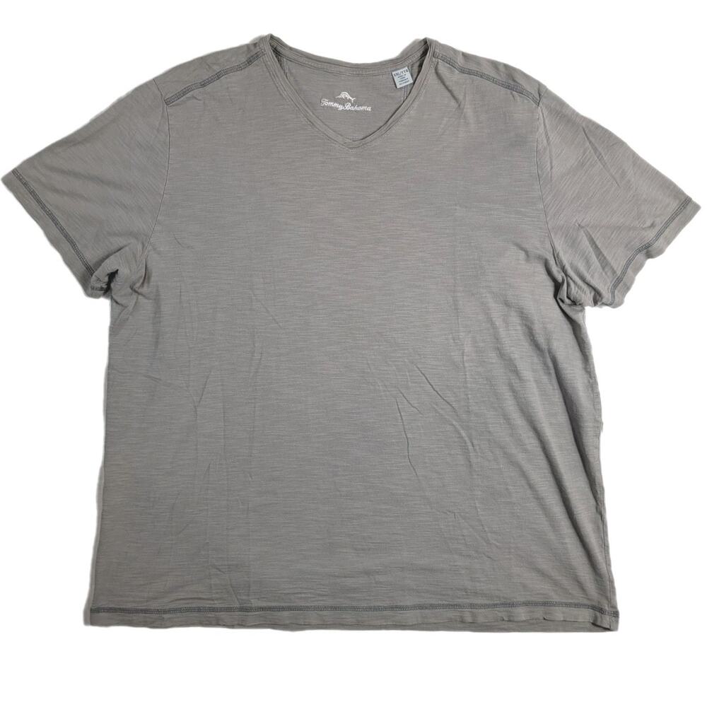 Tommy Bahama Mens XXL Relax V-Neck T-Shirt Soft Pima Cotton Casual Top Gray